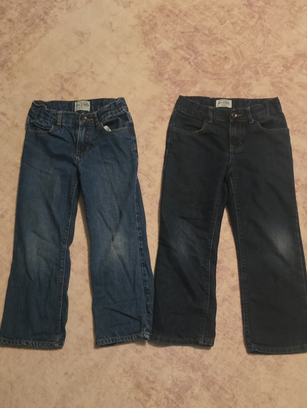 Place Kids Two-Tone Denim Jeans - Medium Blue & Dark Blue